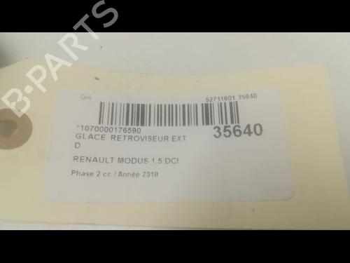 Used Right mirror glass RENAULT MODUS / GRAND MODUS (F/JP0_) 1.5 dCi 75 (75 hp) 14879104