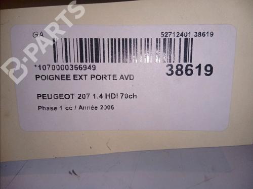Front right exterior door handle PEUGEOT 207 (WA_, WC_) 1.4 HDi | BP11102276C129 