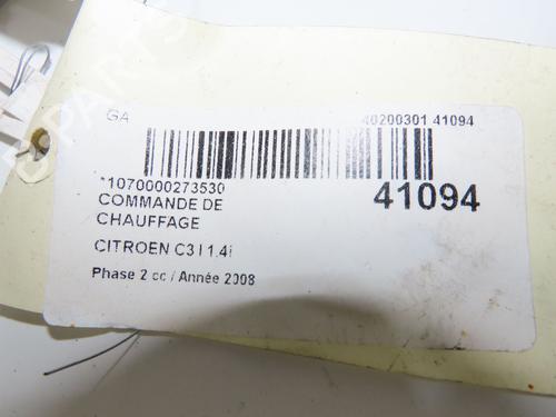 Used Climate control Climate control CITROËN C3 I (FC_, FN_) 1.4 i (73 hp) 9612990 9612990