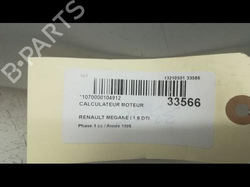 Used Engine control unit (ECU) RENAULT MEGANE I (BA0/1_) 1.9 dTi (BA08, BA0N) (98 hp) 9616855