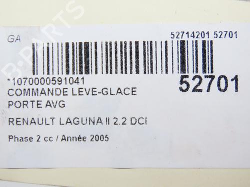 Used Left front window switch RENAULT LAGUNA II (BG0/1_) 2.2 dCi (BG0F) (150 hp) 28831732