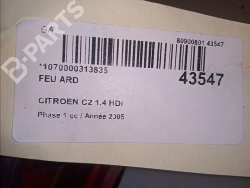 Right taillight CITROËN C2 (JM_) 1.4 HDi | BP11104263C35 