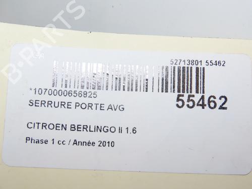 Front left lock CITROËN BERLINGO MULTISPACE (B9) 1.6 HDi 110 | BP29441781C98 