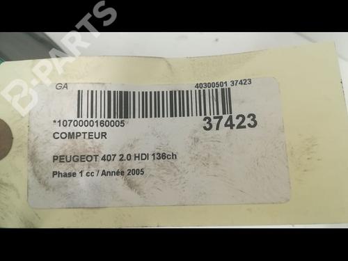 Instrument cluster PEUGEOT 407 (6D_) 2.0 HDi 135 (6DRHRH, 6DRHRE, 6DRHRG, 6DRHRJ) | BP9601256C47 