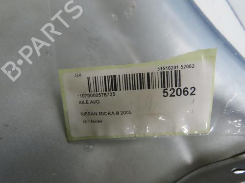 Left front fenders NISSAN MICRA III (K12) 1.2 16V | BP23098719C41 