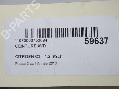 Front right seatbelt CITROËN C3 II (SC_) 1.2 VTi 82 | BP36791331I25 - Image 7