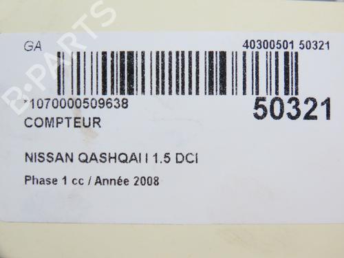 Used Instrument cluster NISSAN QASHQAI I (J10, NJ10) 1.5 dCi (106 hp) 18913131