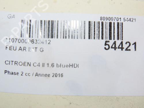 Used Left tailgate light CITROËN C4 II (NC_) 1.6 BlueHDi 100 (99 hp) 28832626