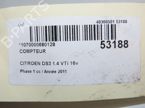 Compteur de vitesse CITROËN DS3 (SA_) 1.4 VTi 95 (95 hp) 30955811