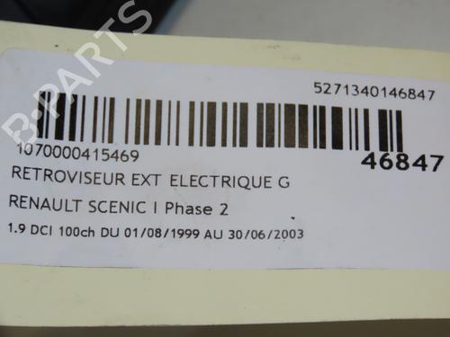 Used Left mirror Left mirror RENAULT SCÉNIC I MPV (JA0/1_, FA0_) 1.9 dCi (JA05, JA1F) (102 hp) 18129694 18129694