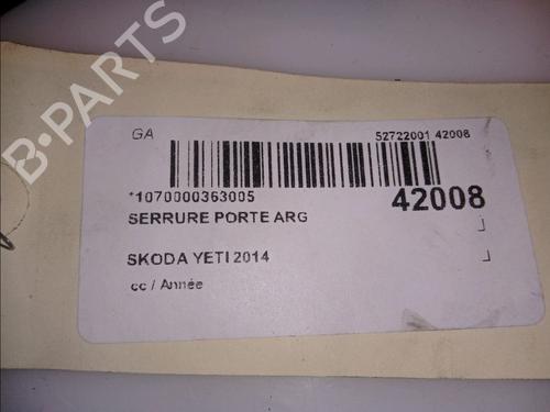Rear left lock SKODA YETI (5L) 2.0 TDI | BP12538357C100 