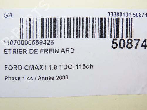 Right rear brake caliper FORD FOCUS C-MAX (DM2) 1.8 TDCi | BP23173838M106 
