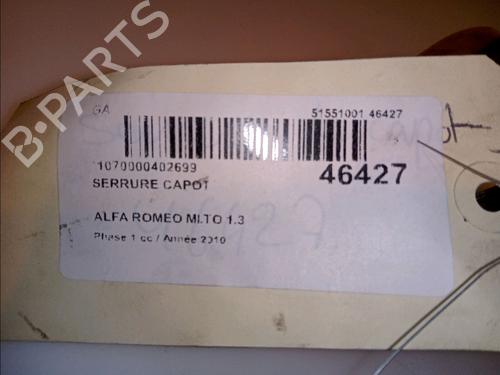 Used Hood lock ALFA ROMEO MITO (955_) 1.3 MultiJet (955AXP1A, 955AYC1A) (95 hp) 11241426