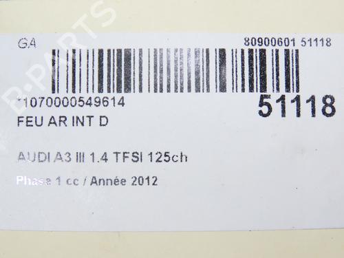 right-tailgate-light-audi-a3-8v1-8vk-2012-2013-2014-2015-2016-2017-2018-2019-2020-26404441 main image