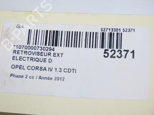 Used Right mirror Right mirror OPEL CORSA D (S07) 1.3 CDTI (L08, L68) (95 hp) 33298103 33298103