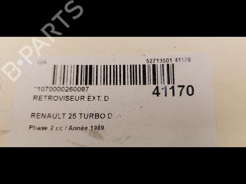 Used Right mirror Right mirror RENAULT 25 (B29_) 2.1 Turbo-D FWD (B290, B29W) (86 hp) 23176230 23176230