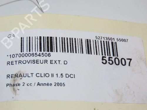 Used Right mirror RENAULT CLIO II (BB_, CB_) 1.5 dCi (B/CB07) (65 hp) 29045765