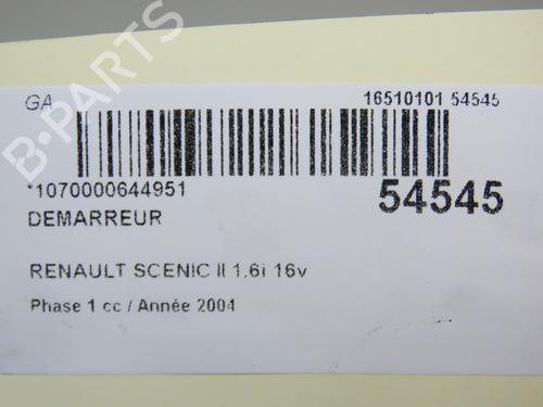 Startmotor RENAULT SCÉNIC II (JM0/1_) 1.6 (JM0C, JM0J, JM1B) (113 hp) 31077277