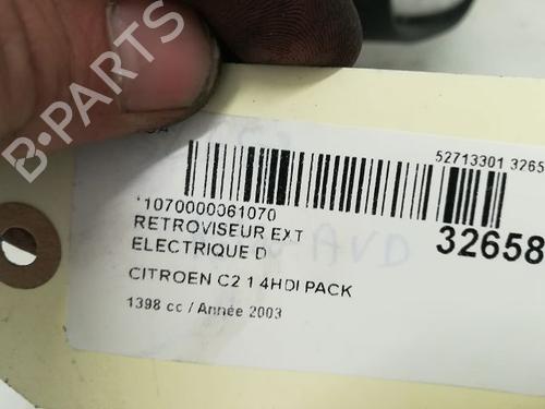 Used Right mirror CITROËN C2 (JM_) 1.4 HDi (68 hp) 9595001