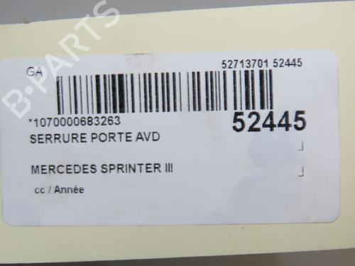 Used Front right lock MERCEDES-BENZ SPRINTER 4-t Van (B907, B910) 414 CDI RWD (907.643, 907.645, 907.647) (143 hp) 31077352
