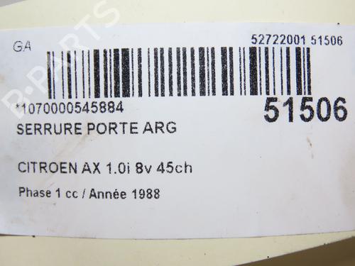Rear left lock CITROËN AX (ZA-_) 10 | BP28831977C100 
