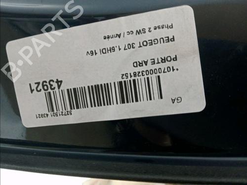 Used Right rear door PEUGEOT 307 Break (3E) 1.6 HDi 110 (109 hp) 11425836