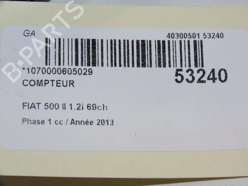 Used Instrument cluster FIAT 500 (312_) 1.2 (312AXA1A) (69 hp) 28830500