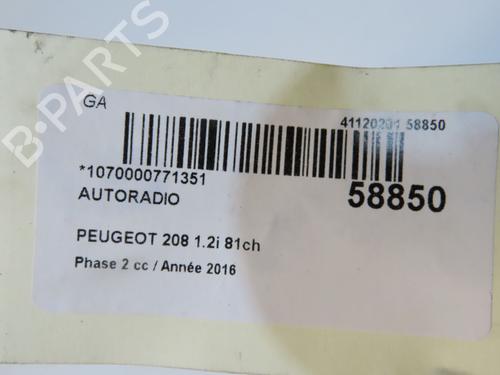 Used Radio Radio PEUGEOT 208 I (CA_, CC_) 1.2 VTI 82 (82 hp) 40437881 40437881