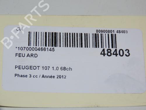 Right taillight PEUGEOT 107 (PM_, PN_) 1.0 | BP18528494C35