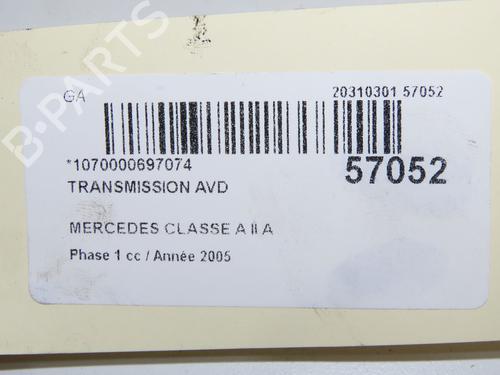 Right front driveshaft MERCEDES-BENZ A-CLASS (W169) A 180 CDI (169.007, 169.307) | BP32354701M39 