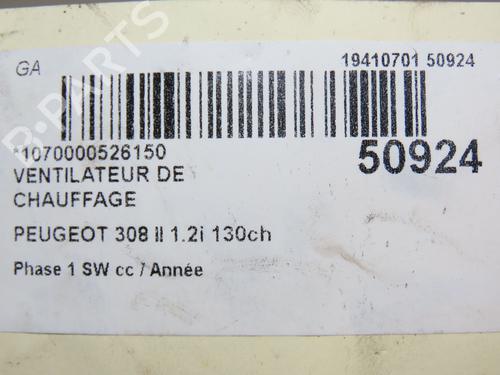 Heater blower motor PEUGEOT 308 SW II (LC_, LJ_, LR_, LX_, L4_) 1.2 THP 130 | BP26383514M62 
