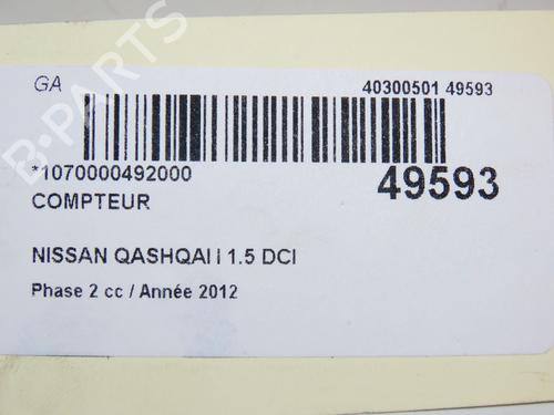 Instrument cluster NISSAN QASHQAI / QASHQAI +2 I (J10, NJ10, JJ10E) 1.5 dCi | BP19577718C47 