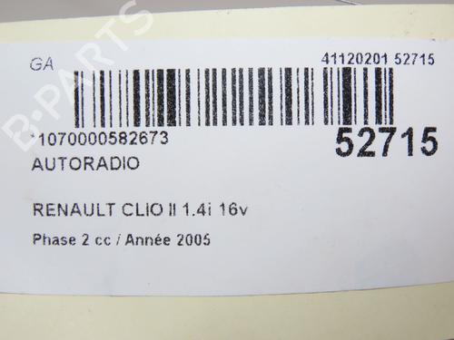 Radio RENAULT CLIO II (BB_, CB_) 1.4 16V (B/CB0P, BB13) | BP28830576E6 