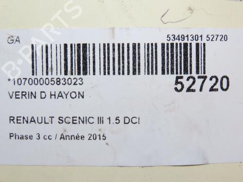 Used Tailgate lift support RENAULT SCÉNIC III (JZ0/1_) 1.5 dCi (110 hp) 28832289