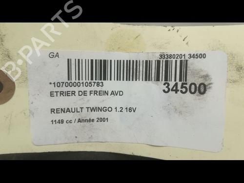 Used Right front brake caliper RENAULT TWINGO I (C06_) 1.2 16V (C06C, C06D, C06K) (75 hp) 14877229