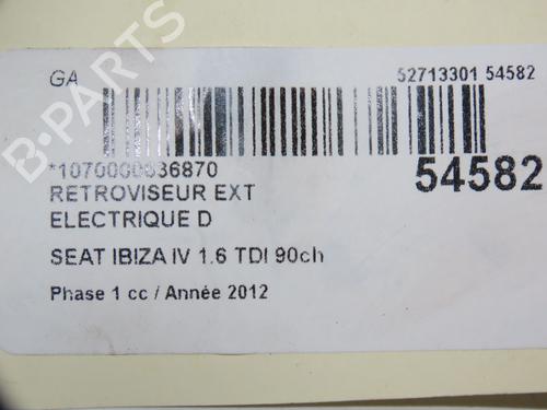 Right mirror SEAT IBIZA IV (6J5, 6P1) 1.6 TDI | BP28831407C27 