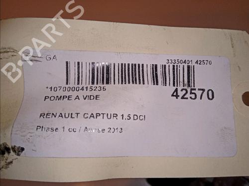 Used Vacuum pump RENAULT CAPTUR I (J5_, H5_) 1.5 dCi 90 (J5N4, J5M5, J5MW, J5M6, J5AL, J5AJ) (90 hp) 11824945