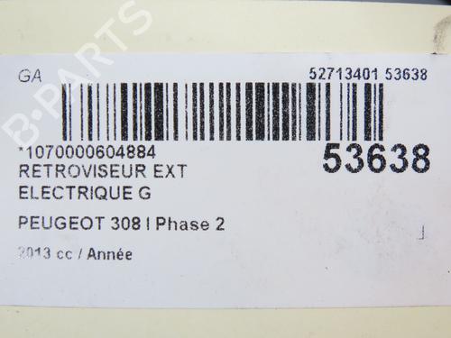 Left mirror PEUGEOT 308 I (4A_, 4C_) 2.0 HDi | BP28968721C26 