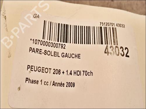 left-sun-visor-peugeot-206-2l_-2m_-14-hdi-eco-70-816314-2009-2010-2011-2012-2013-9616582 main image