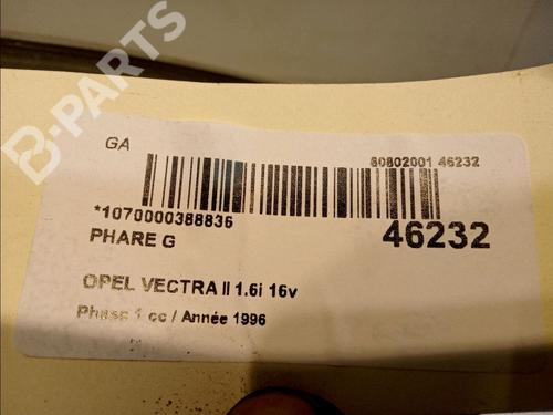 Left headlight OPEL VECTRA B (J96) 1.6 i 16V (F19) | BP11343242C28 