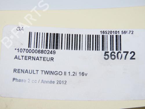 Generator RENAULT TWINGO II (CN0_) 1.2 16V (CN04, CN0B) (75 hp) 31575780