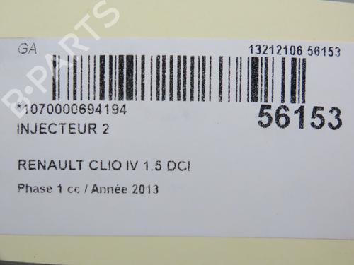 Used Injector RENAULT CLIO IV (BH_) 1.5 dCi 90 (90 hp) 31077273