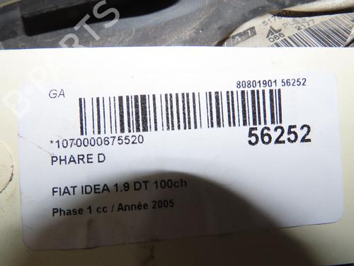 Right headlight FIAT IDEA (350_) 1.9 JTD | BP34048987C29  - Image 6