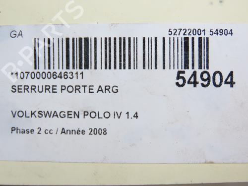 Used Rear left lock VW POLO IV (9N_, 9A_) 1.4 TDI (70 hp) 30767474