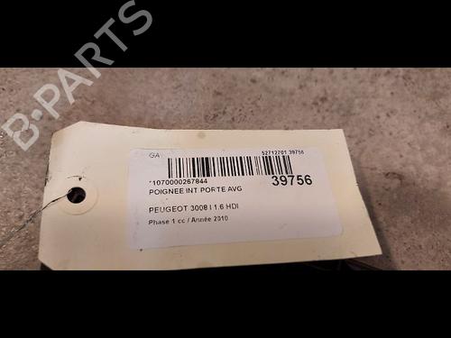 Used Front left interior door handle PEUGEOT 3008 I MPV (0U_) 1.6 HDi (109 hp) 9612424