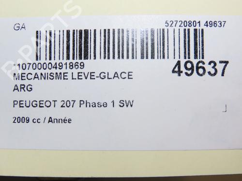 Rear left window mechanism PEUGEOT 207 SW (WK_) 1.4 16V | BP17469303C24