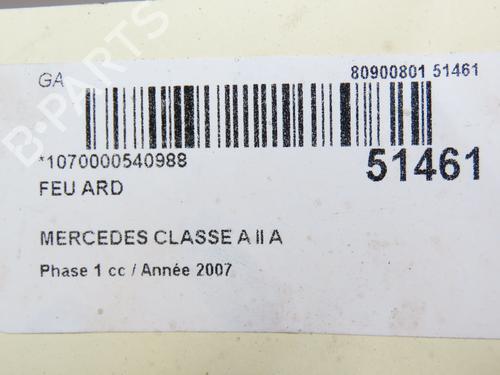 Right taillight MERCEDES-BENZ A-CLASS (W169) A 180 CDI (169.007, 169.307) | BP20340135C35 