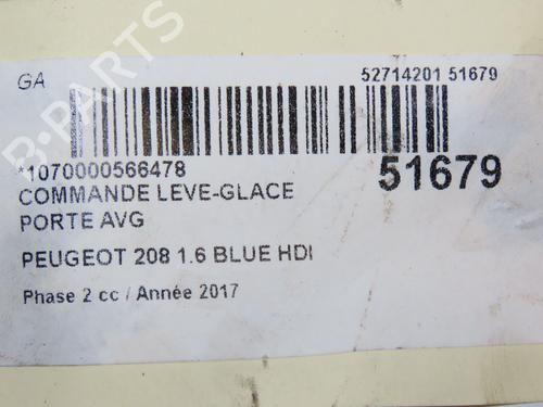 Left front window switch PEUGEOT 208 I (CA_, CC_) 1.6 BlueHDi 100 | BP24344440I27 - Image 4