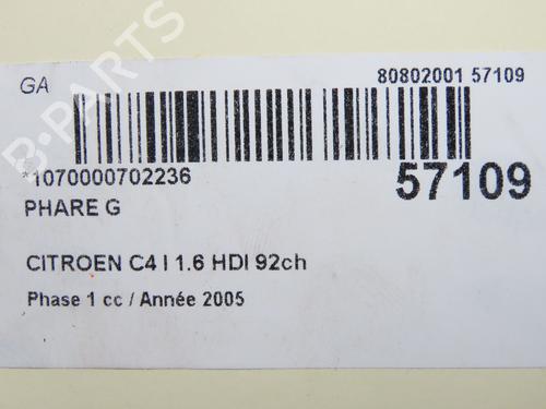 Left headlight CITROËN C4 Coupe (LA_) 1.6 HDi | BP32005033C28