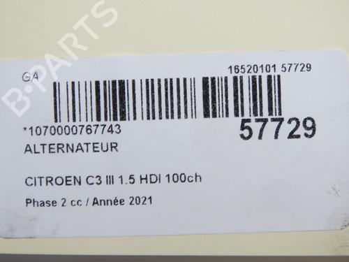 Alternator CITROËN C3 III (SX) 1.5 BlueHDi 100 (SXYHYP, SXYHTU) | BP36310370M7  - Image 9